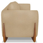 Poltrona Para Sala De Estar Lottus Linho Dourado Pés Castanho