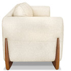 Poltrona Para Sala De Estar Lottus Linho Natural Pés Castanho