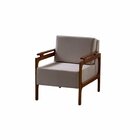 Poltrona Para Sala De Estar Luxo Yasmin Bege