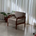 Poltrona Para Sala De Estar Luxo Yasmin Bege