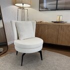 Poltrona Para Sala De Estar Lynn Giratória Boucle . Natural