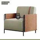 Poltrona Para Sala De Estar M01   Preto/linho Bege