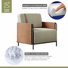 Poltrona Para Sala De Estar M01   Preto/linho Bege