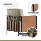 Poltrona Para Sala De Estar M01   Preto/linho Bege