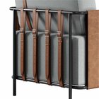 Poltrona Para Sala De Estar M01   Preto/linho Cinza