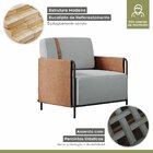 Poltrona Para Sala De Estar M01   Preto/linho Cinza