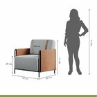 Poltrona Para Sala De Estar M01   Preto/linho Cinza