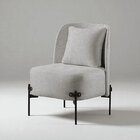 Poltrona Para Sala De Estar Madeira Maciça Aurora Luxo Cinza