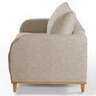 Poltrona Para Sala De Estar Madeira Maciça Camila Luxo Bege