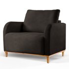 Poltrona Para Sala De Estar Madeira Maciça Camila Luxo Preto