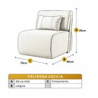 Poltrona Para Sala De Estar Madeira Maciça Cecília Luxo Off W