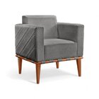 Poltrona Para Sala De Estar Madeira Maciça Delly Cinza