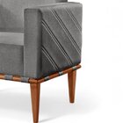 Poltrona Para Sala De Estar Madeira Maciça Delly Cinza