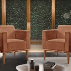 Poltrona Para Sala De Estar Madeira Maciça Delly Terracota