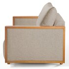 Poltrona Para Sala De Estar Madeira Maciça Lara Luxo Bege