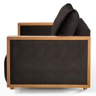 Poltrona Para Sala De Estar Madeira Maciça Matteo Luxo Corino