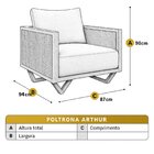 Poltrona Para Sala De Estar Madeira Maciça Palha Rattan Arthu