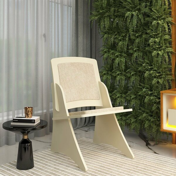 Poltrona Para Sala De Estar Madrid Com Tecido Off White