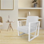 Poltrona Para Sala De Estar Maya Corano Base Metálica Branca