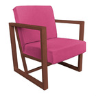 Poltrona Para Sala De Estar Maya Corano Base Metálica Cobre -