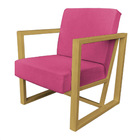 Poltrona Para Sala De Estar Maya Corano Base Metálica Dourada