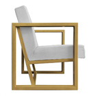 Poltrona Para Sala De Estar Maya Corano Base Metálica Dourada