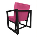 Poltrona Para Sala De Estar Maya Corano Rosa Base Metálica Pr