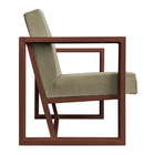 Poltrona Para Sala De Estar Maya Linho Base Metálica Cobre -