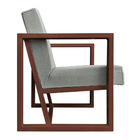 Poltrona Para Sala De Estar Maya Linho Base Metálica Cobre -