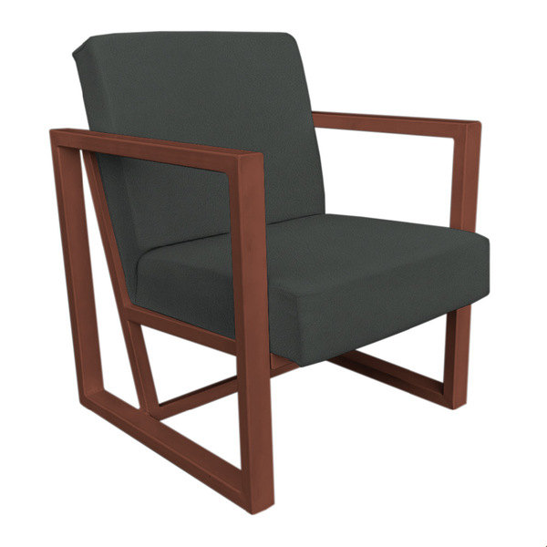 Poltrona Para Sala De Estar Maya Veludo Boucle Base Metálica