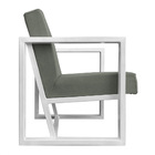 Poltrona Para Sala De Estar Maya Veludo Boucle Base Metálica