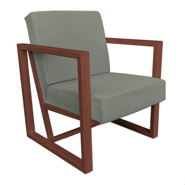 Poltrona Para Sala De Estar Maya Veludo Boucle Bege Gelo Base