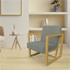 Poltrona Para Sala De Estar Maya Veludo Boucle Bege Gelo Base