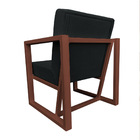 Poltrona Para Sala De Estar Maya Veludo Boucle Grafite Base M