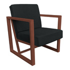 Poltrona Para Sala De Estar Maya Veludo Boucle Grafite Base M