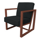 Poltrona Para Sala De Estar Maya Veludo Boucle Grafite Base M