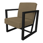 Poltrona Para Sala De Estar Maya Veludo Boucle Marfim Base Me