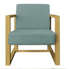 Poltrona Para Sala De Estar Maya Veludo Boucle Verde Sage Bas