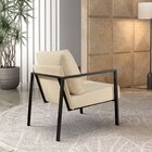 Poltrona Para Sala De Estar Metal Industrial Sophia Bege Claro