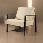 Poltrona Para Sala De Estar Metal Industrial Sophia Bege Claro