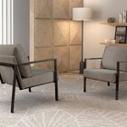 Poltrona Para Sala De Estar Metal Industrial Sophia Cappuccino