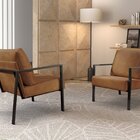 Poltrona Para Sala De Estar Metal Industrial Sophia Caramelo