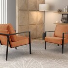 Poltrona Para Sala De Estar Metal Industrial Sophia Terracota