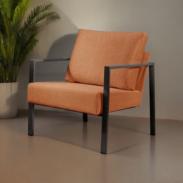Poltrona Para Sala De Estar Metal Industrial Sophia Terracota