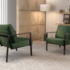 Poltrona Para Sala De Estar Metal Industrial Sophia Verde