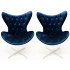 Poltrona Para Sala De Estar Mini Egg Capitonê Tecido Veludo A