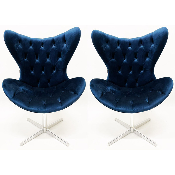 Poltrona Para Sala De Estar Mini Egg Capitonê Tecido Veludo A