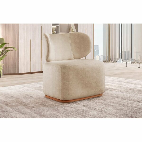 Poltrona Para Sala De Estar Moderna Sun Bege