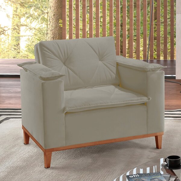 Poltrona Para Sala De Estar Mônaco Genebra/palha