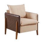 Poltrona Para Sala De Estar Monalisa   Veludo/bege Claro